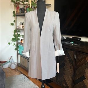 Calvin Klein Open Front Blazer - Tin - Size 8